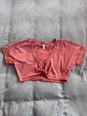 Anthropologie Twist Front Cropped Tee